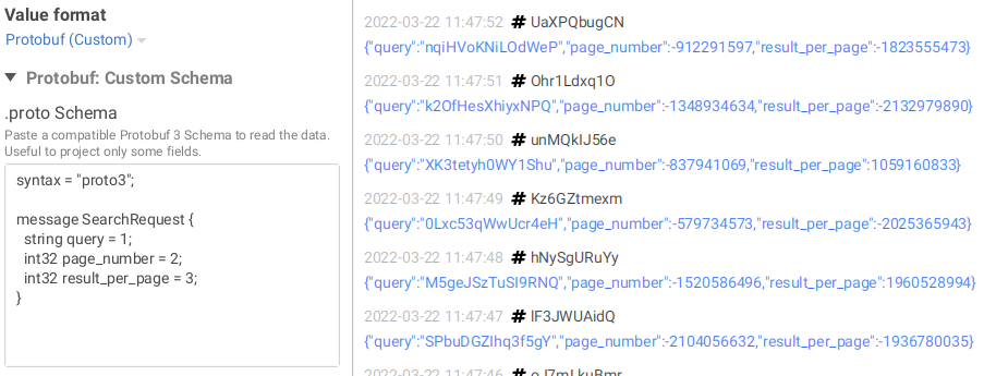 Consume using custom Protobuf Schema